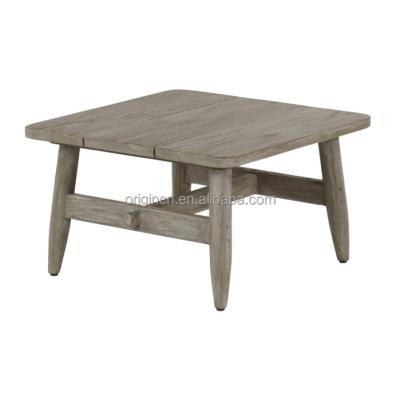 China Simple Design Modern Furniture Weathered Solid Wood Square Shape Bistros Outdoor Garden Teak Side Table for sale