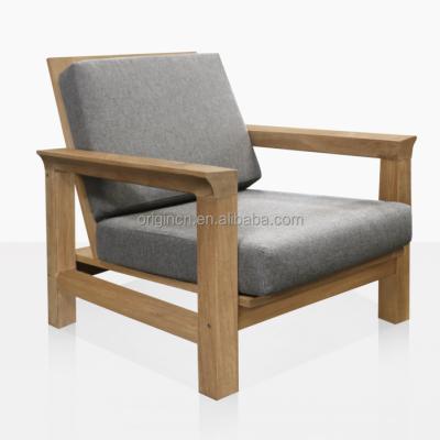 China Club Furniture Modern Style Outdoor Wood Backrest Solid Teak Sofa High Chair for sale