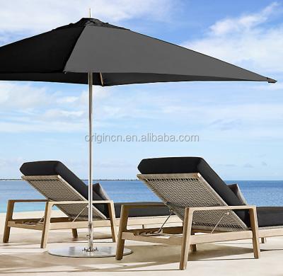 China Popular Miami Beach Modern Recreational Weave Rattan Bed Furniture Outdoor Lying Sun Sofa Teak for sale