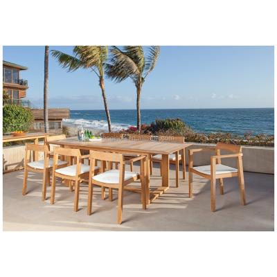 China Modern contemporary 8 seater patio sets outdoor chairs and expansive teak dining table for sale