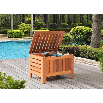 China Useful Modern Outdoor Furniture Leisure Lawn Wooden Pillow Storage Box And Cushion Chest for sale