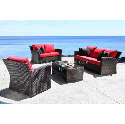 China Home mid century 6 seater balcony causing European style outdoor rattan sofa rattan furniture PE style set for sale