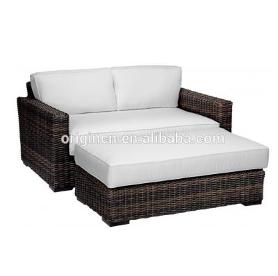 China Contemporary classic outdoor patio lounge furniture 2 seater day bed rattan for sale