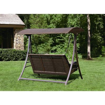 China Modern England Style Rattan Garden Swing With Canopy Outdoor Hanging Chair Sets For Adults for sale