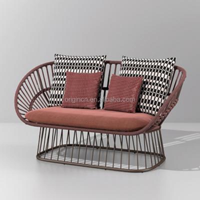 China Modern Lazy Deep Polyester Woven Rope Outdoor Garden Patio Seating Cushions Sofa Modern Outdoor Furniture for sale