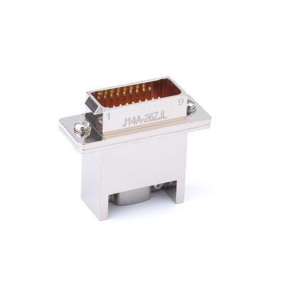 China Cheap J14A 26ZJL Electronic Instrument Factory Price Series Male Plug Electrical Socket Miniature Rectangular Solder Type With Flange Quick for sale