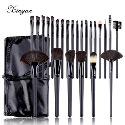 China Angular Blush XINYAN Soft 24pcs Makeup Wood Set Brush Portable Cosmetic Tools Sweep Powder Sets Brush Professional Makeup for sale