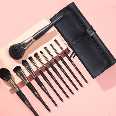 China Angular Blush XINYAN Super Quality 10pcs Professional Black Nylon Hair Makeup Set Brushes Drop Shipping for sale