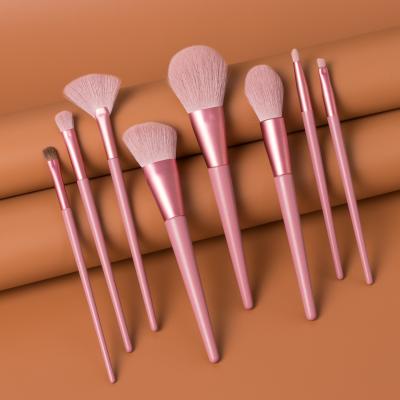 China Beauty Care Makeup Tools XINYAN 2020 New Horsehair 8pcs High End Light Pink Makeup Brush Wholesale Eyeshadow Brush for sale