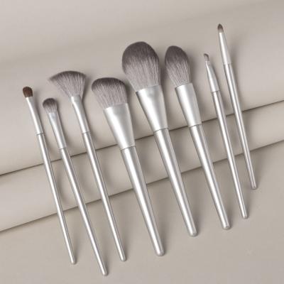 China XINYAN 2020 New Wholesale 8pcs Horsehair Silver Base Makeup Eye Brush Beauty Care Makeup Factory for sale