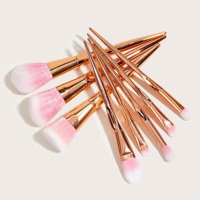 China Makes Apply Makeup XINYAN 7pcs Rose Gold Vegan Makeup Premium Set Professional Kabuki Foundation Eyeshadow Brush for sale