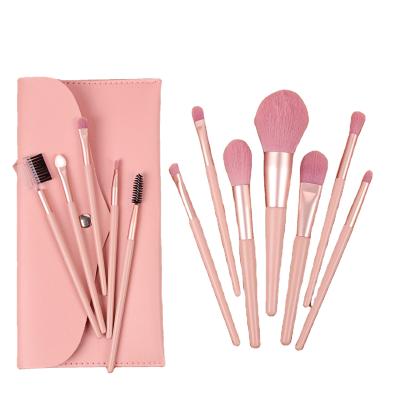 China Angular Blush XINYAN 7pcs/12pcs Custom Eyeshadow Foundation Brush Label Beginner Pink Makeup Set Brush With Bag for sale