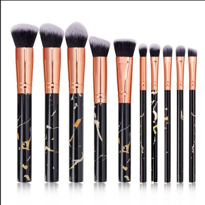 China Angular Blush XINYAN 10pcs Soft Colorful Marble Professional Makeup Brushes Cosmetic Brushes Factory INS Hotsale OEM for sale