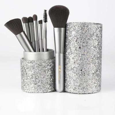 China XINYAN New Latest Comfortable Magnetic Makeup Brush Cosmetic Sets 7pcs With Glitter Box Daily Makeup Application Custom Logo for sale