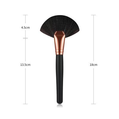 China XINYAN Wholesale Custom Private Label Single Handle Powder Makeup Black Wood Brush Set Durable for sale