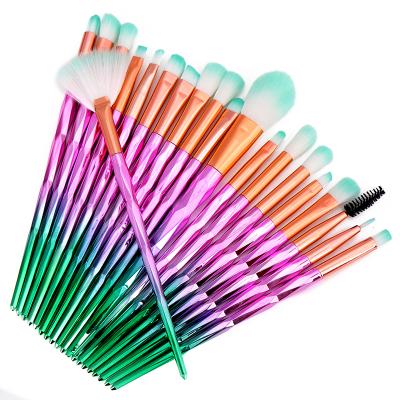 China XINYAN New Colorful Gradient Eye Shadow Brush Lasting Beauty Factory 20 Diamond Handle Makeup Brush Sets for sale