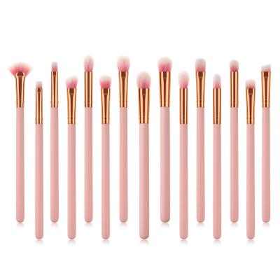 China Angular blush XINYAN 15pcs eyeshadow makeup sweeps custom logo rose gold vegan eyeshadow brush set for sale