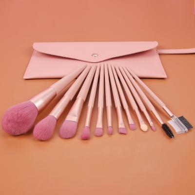 China Angular Blush XINYAN 7pcs/12pcs Best Affordable Professional Vegan Makeup Pink Set Brush With Bag for sale