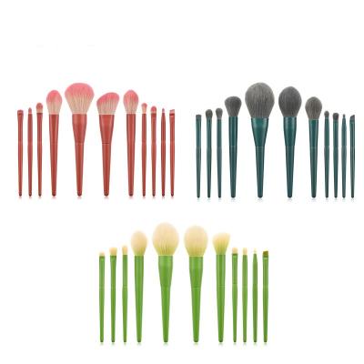 China XINYAN Fashion Bamboo Green 11pcs Hair Makeup Soft Nylon Hair Brushes OEM Cosmetic Tools For Beauty Care Private Label for sale