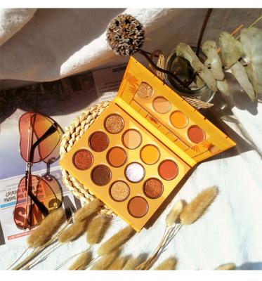 China XINYAN 12 Colors Pumpkin Waterproof Sunset Canifornia Love Gold Eyeshadow Palette Luxury Matte Private Label for sale