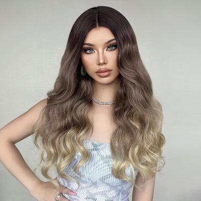 China New Collection Water Wave Synthetic Lace Frontal Hair Wigs For Women for sale