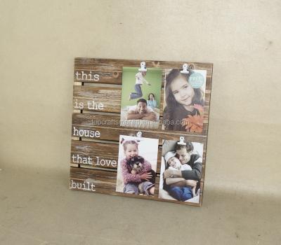 China Decorative Photo Frame & New Design Wooden Clip Gift 4 Opening Collage Photo Frame, 4x6