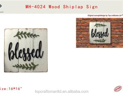 China Rustic Rustic Shiplap Blessed Wooden Sign for sale