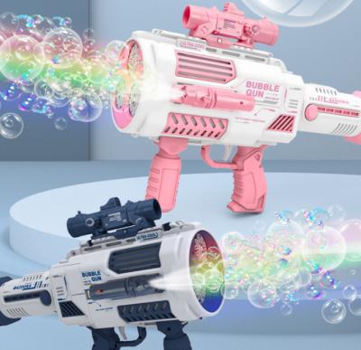 China Nuevos gatling 2022 de productos Bubble Launcher Bazooka Rocket Launcher Gun Toy Party Supplies Plastic Bubble Gun Bubble Gun Gift for sale