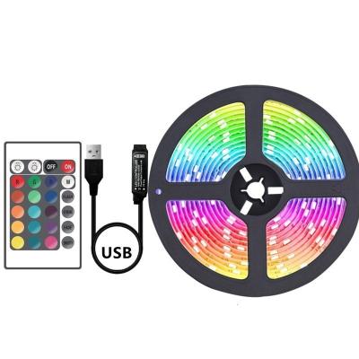 China 5V RGB SMD 5050 LED Smart Strip Light Set 24keys Bluetooth Control Long Lifespan IP20 for sale