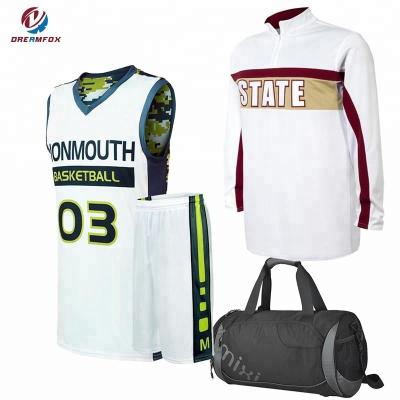 China Custom Design Sublimated Basketball Uniform Antibacterial Basketball Shooting Shirts Basketball Uniform for sale