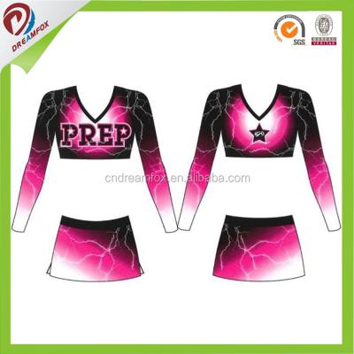 China Quick Dry Cheerleading Team Sublimated Kid Wholesale Cheer Uniform Design Your Own Cheerleading Uniforms for sale