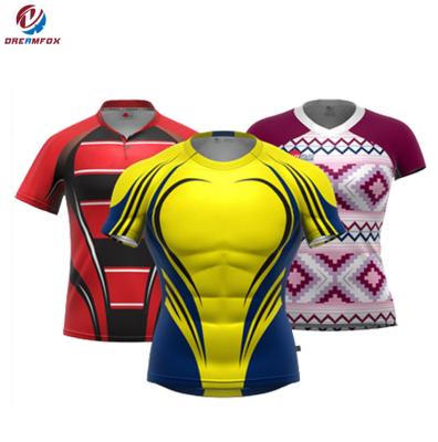 China Wholesale Cheap Antibacterial Rugby Jerseys White Long Sleeve Good Quality Custom Rugby Shirts For Kids for sale