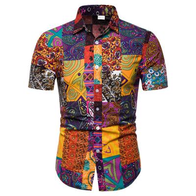 China Anti-pilling Custom Short Sleeve Shirt Printing Eco Friendly Hawaiian Shirts For Men for sale