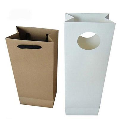 China China Supplies Recyclable Export Die Cut To Handle Black Kraft Paper Bag With Hole Handle for sale