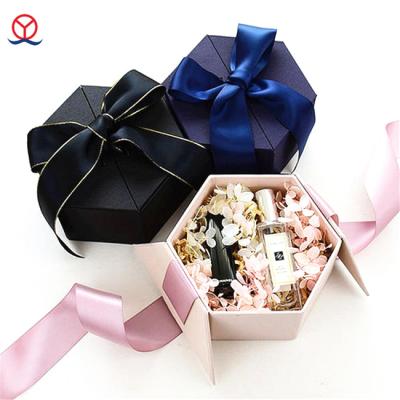 China New Customized Beautiful Design Handmade Hexagon Paper Box And Jewelry Packaging Box And Candy Box for sale