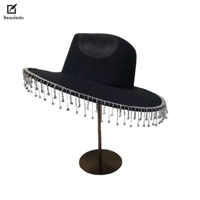 China Factory direct sales image of fashionable new high-quality women's panama hats like a wool? Big hat along the fedora hat for sale