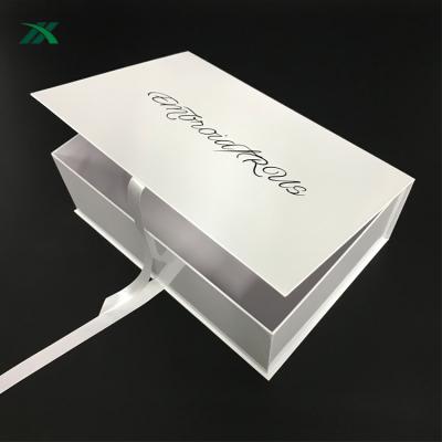 China Recycled Materials Wholesale Custom Favorable Paper Boxes Packaging For Luxury Handbag With Ribbon for sale