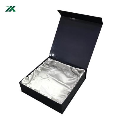 China Custom Hard Materials Quality Sublimated Recycled Paper Shirts Gift Boxes Magent Packaging With Satin for sale