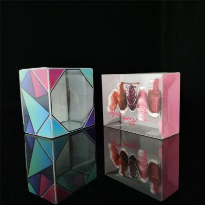 China Recycled Materials Custom Design PET Transparent Plastic Folding Boxes Packaging For Cosmetic for sale