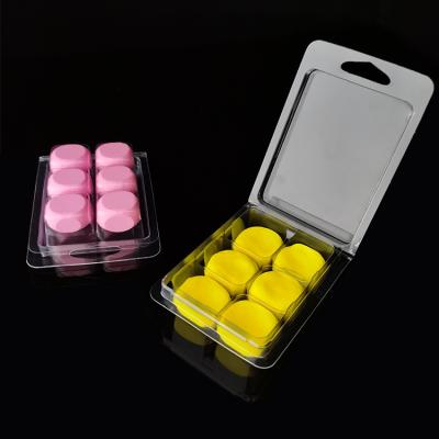 China Recycled Materials Biodegradable Plastic Scented Wax Melts Clamshell Packaging Box Blister Container For Candle for sale