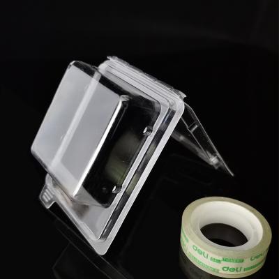 China Recycled Materials Accept Custom Size PET Disposable Clear Plastic Clamshell Gum Retail Packaging Blister Box Wholesale for sale