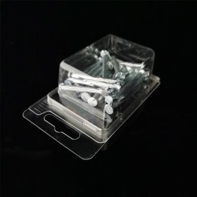 China Recycled Materials PET Clamshell Blister Plastic Packaging Boxes Recycled Stock Clear Transparent Supplier For Screws for sale