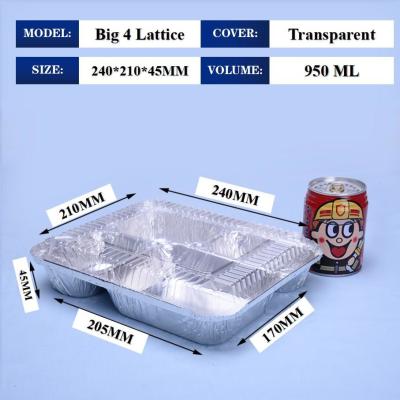 China Manufacture by Ourself and Good Quality Disposable Square Aluminum Foil Lunch Box High Temperature Resistant for sale