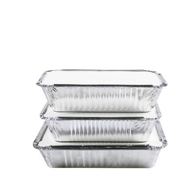 Chine Fabricant Container de boîte de déjeuner en papier d'aluminium jetable de qualité alimentaire personnalisé avec couvercle 410ml 150*120*55mm à vendre