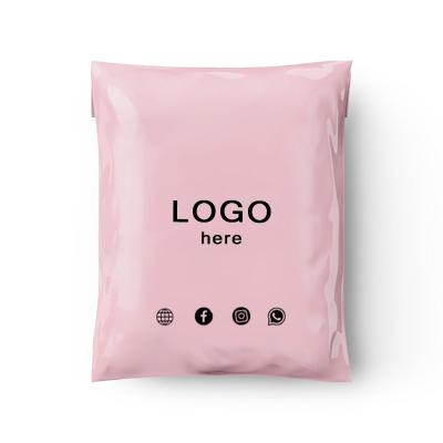 China Waterproof Plastic Shipping Bags Pink Packaging Mailer Bag With Custom Logo Available for sale