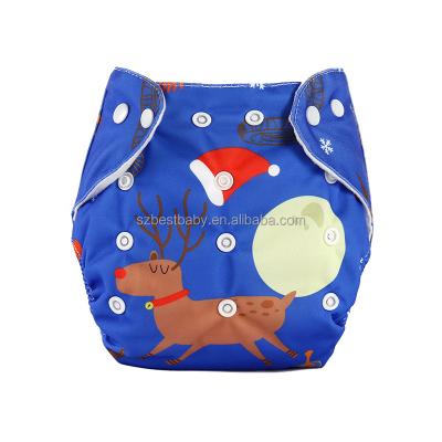 China Printed Baby Cloth Diapers Reusable Washable Adjustable Positioning Diapers for sale