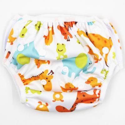 China Newest Printed Fashionable Reusable Swimming Diapers Cloth Baby Bath Prinrted Diapers for sale