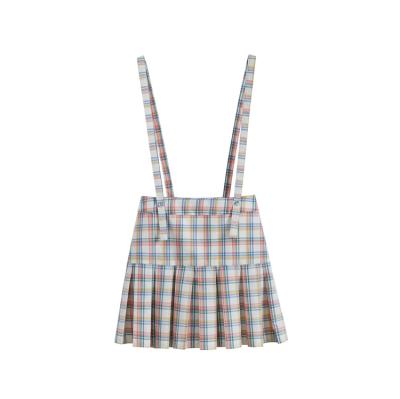 China 2021 Summer Flange Color Plaid Skirt Girls Anti-static Fashion Mini Skirt for sale