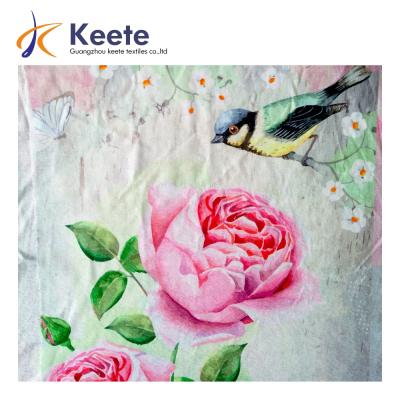 China Wholesale Customized Flower Birds Pattern Printed Fabric Shrink-Resistant for sale