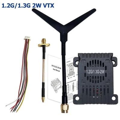 China 1.2G 1.3G 30km FPV Transmisor de vídeo 1.2GHz 1.3Ghz 2W VTX analógico 8 canales FPV VTX en venta